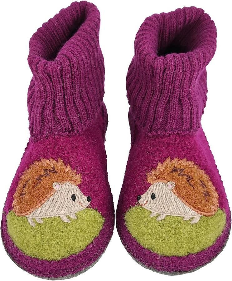 Warme Meisjes Pantoffels met Antislipzool van Scheerwol