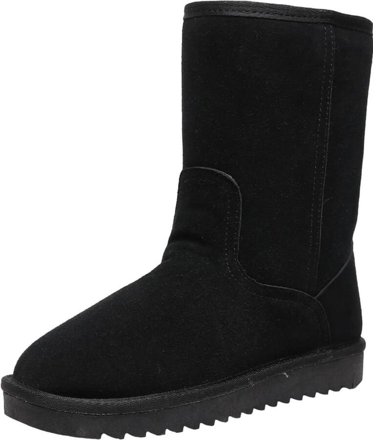 Warme Middelhoge Suède Winterlaarzen met Dikke Kunstbont Voering