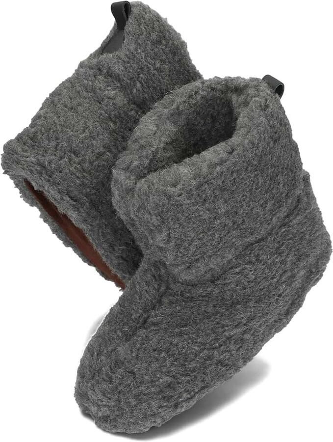 Warme Pantoffels Pantoffels van Schapenwol Wollen Unisex Huislaarzen met Leren Zool Leren Handvat 36-46