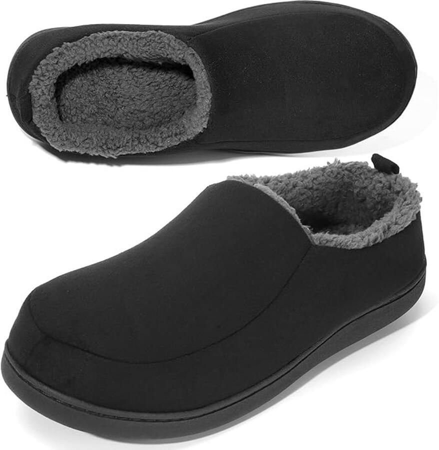 Warme pantoffels met memory foam en antislip zool voor binnen en buiten