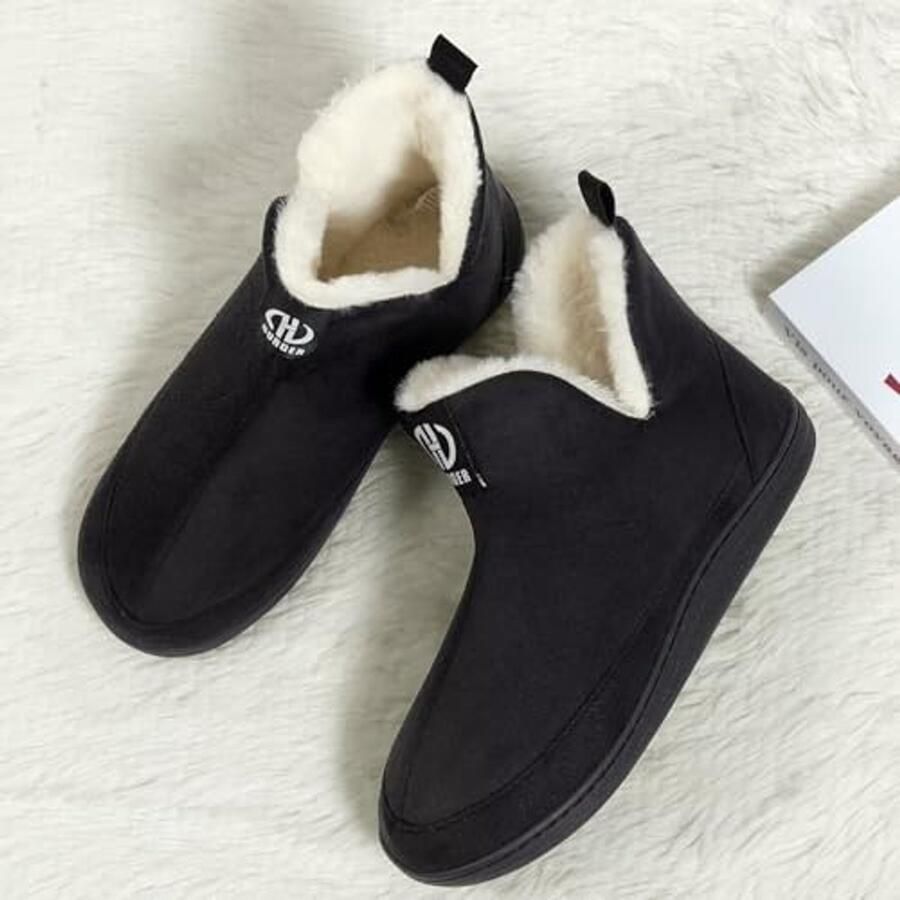 Warme pantoffels voor binnen en buiten Zwart