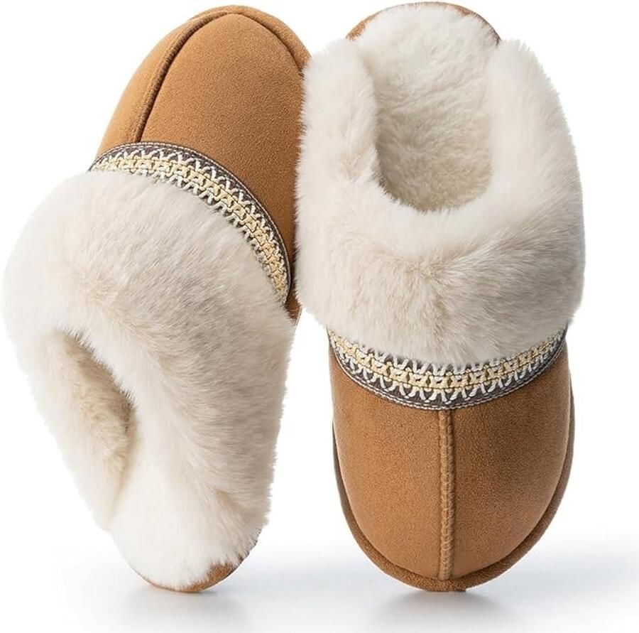 Warme pantoffels voor dames met antislip zool