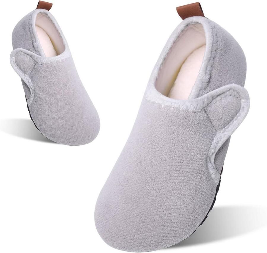 Warme Pluche Binnenschoenen met Klittenband voor en