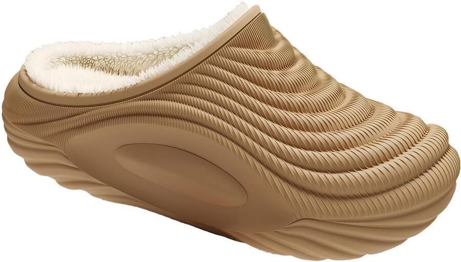 Warme pluche pantoffels (unisex) Waterafstotende bovenkant Antislipzool Bruin ??45