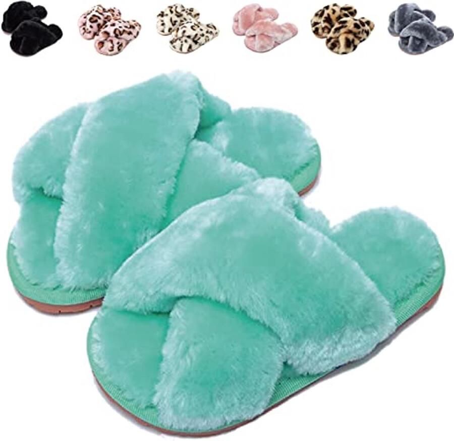 Warme pluche pantoffels voor dames en meisjes comfortabele antislip slippers