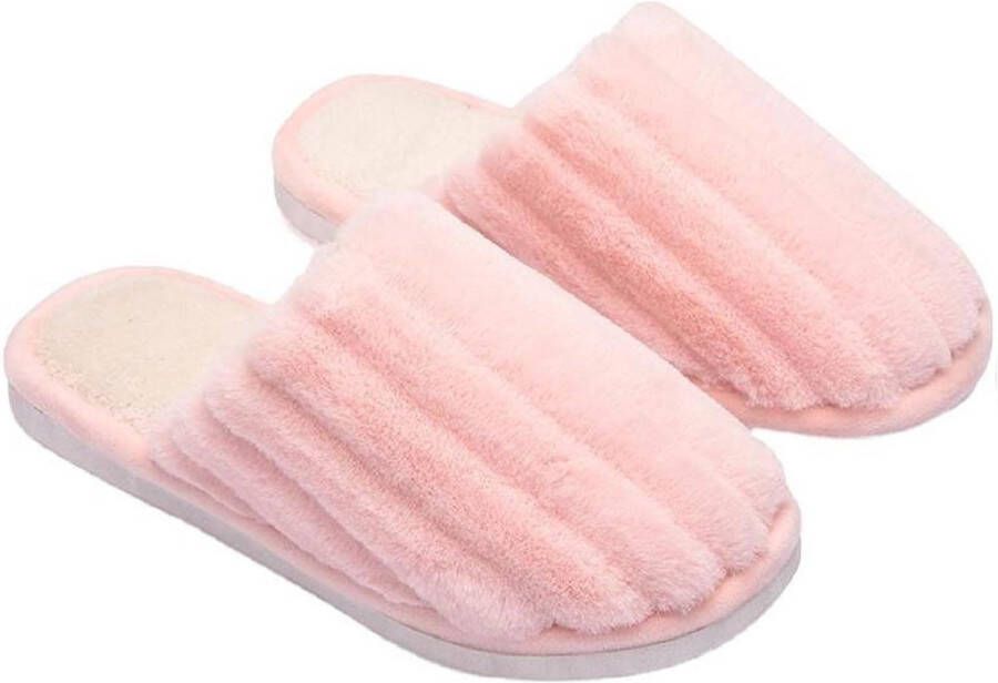 Warme pluche pantoffels voor dames Harig imitatiebont Antislipzool
