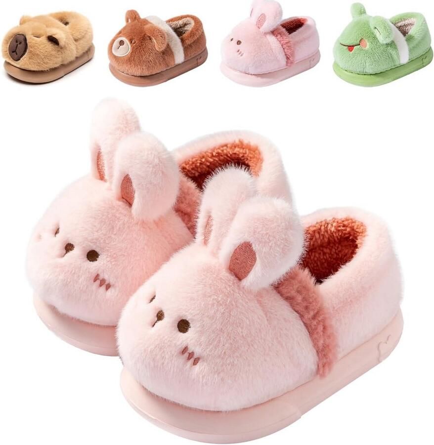 Warme Pluche Pantoffels voor Kinderen Slofjes met Antislipzool