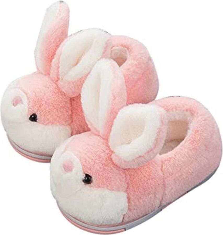 Warme Pluche Slippers voor Kinderen Fluffy Binnen Slippers met Antislip Zool