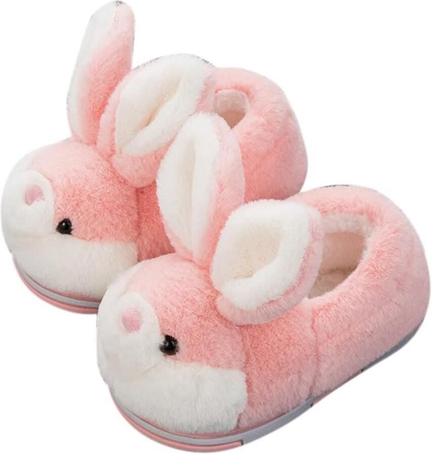 Warme Pluche Slippers voor Kinderen Fluffy Binnen Slippers met Antislip Zool