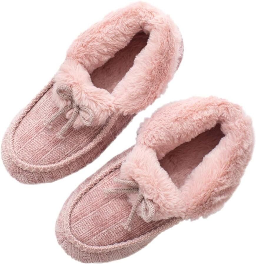 Warme Pluche Sloffen voor Dames Zachte Chenille Huisschoenen met Antislipzool