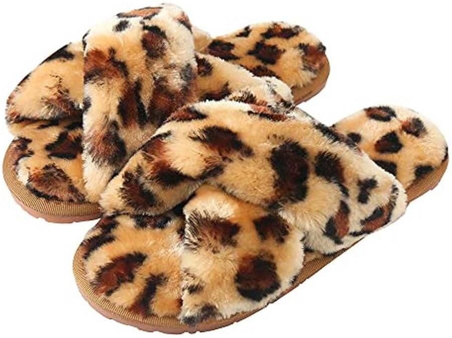 Warme Pluizige Pantoffels voor Dames Instap Sloffen en Slippers voor Thuis