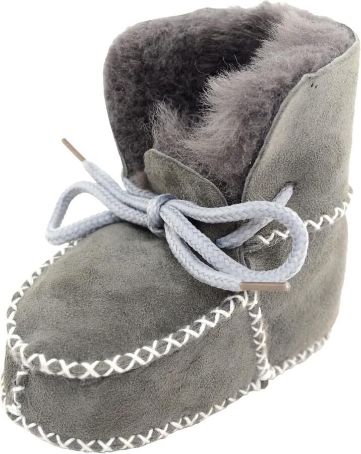 Warme Schapenvacht Slofjes met Veters voor Baby en Kinderen