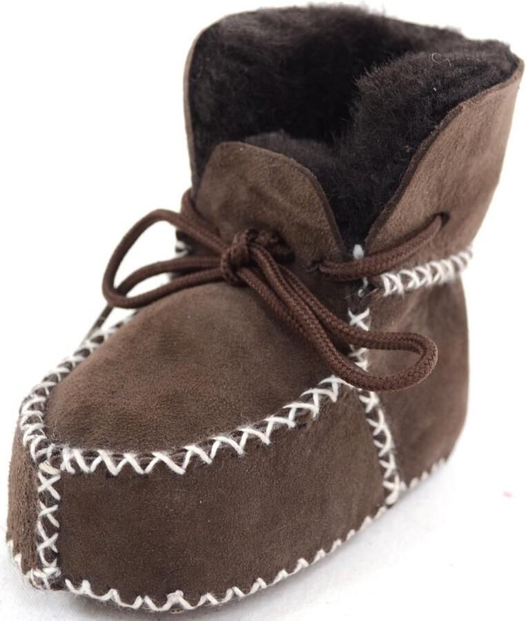 Warme Schapenvacht Slofjes met Veters voor Baby en Kinderen