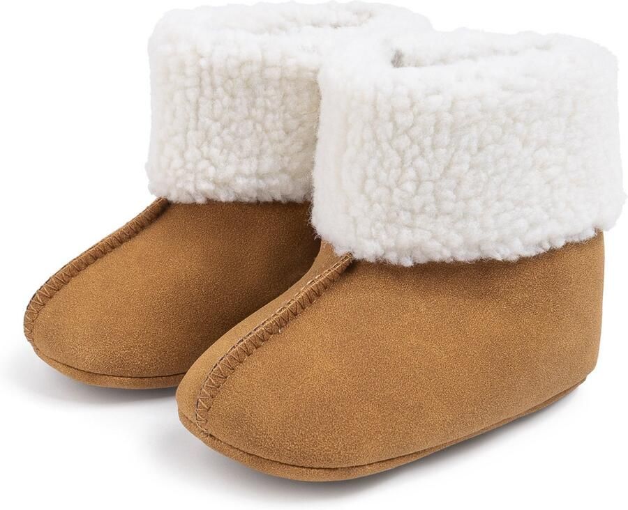 Warme schoen met zachte zool geschikt .Suede materiaal warm en comfortabel klittenband sluiting ontwerp niet gemakkelijk af te vallen indoor slippers binnenlengte (12-18months) 99g
