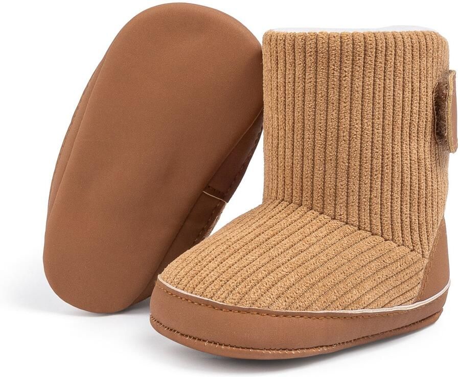 Warme schoen met zachte zool geschikt .Suede materiaal warm en comfortabel klittenband sluiting ontwerp niet gemakkelijk af te vallen pasgeboren peuter schoenen indoor slippers binnenlengte (12-18months) 99g