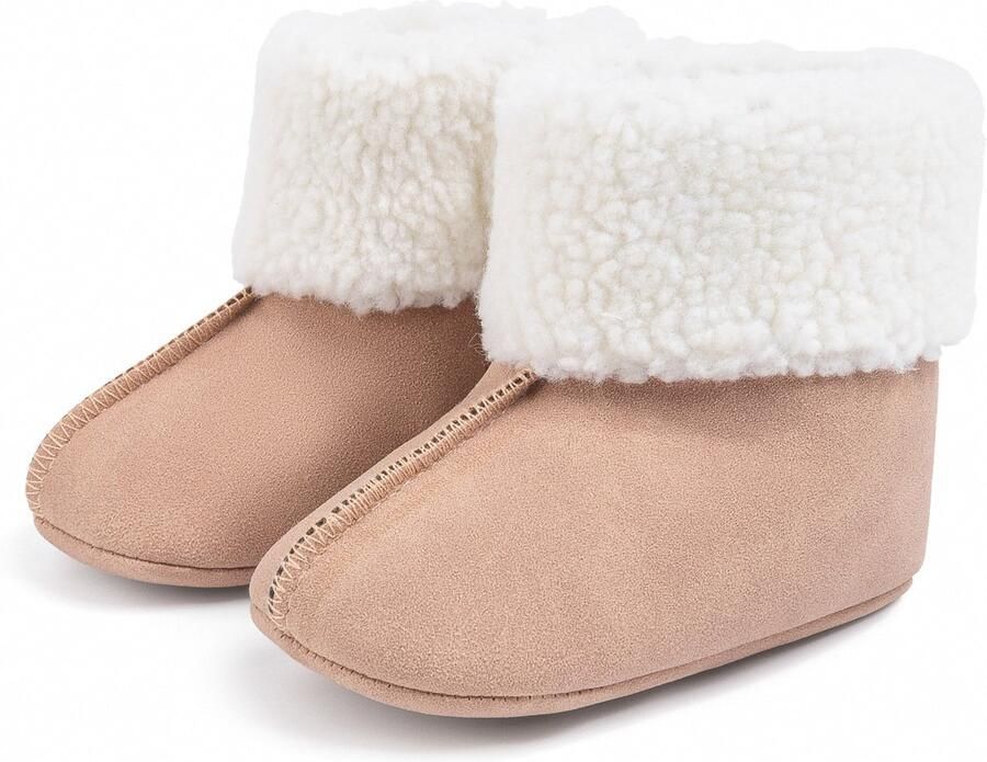 Warme schoen met zachte zool geschikt .Suede materiaal warm en comfortabel klittenband sluiting ontwerp niet gemakkelijk af te vallen indoor slippers binnenlengte (12-18months) 99g