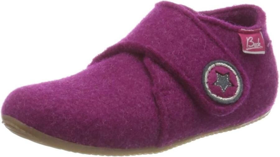 Warme Vilten Meisjes Pantoffels met Klittenband Antislip Binnenzool