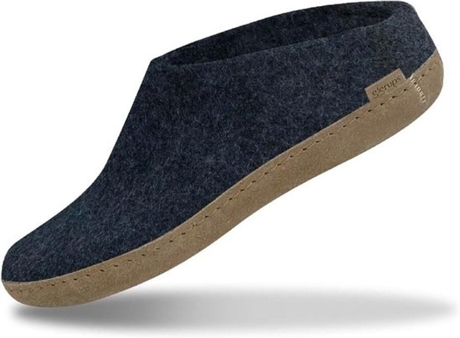 Warme Vilten Pantoffels met Leren Zool Comfortabele Instappers