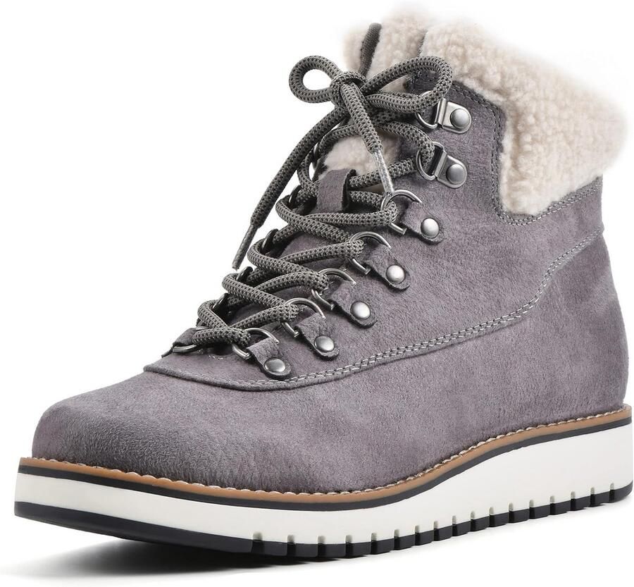 Warme Waterbestendige Wandelschoenen met Imitatiebont Rand voor Dames