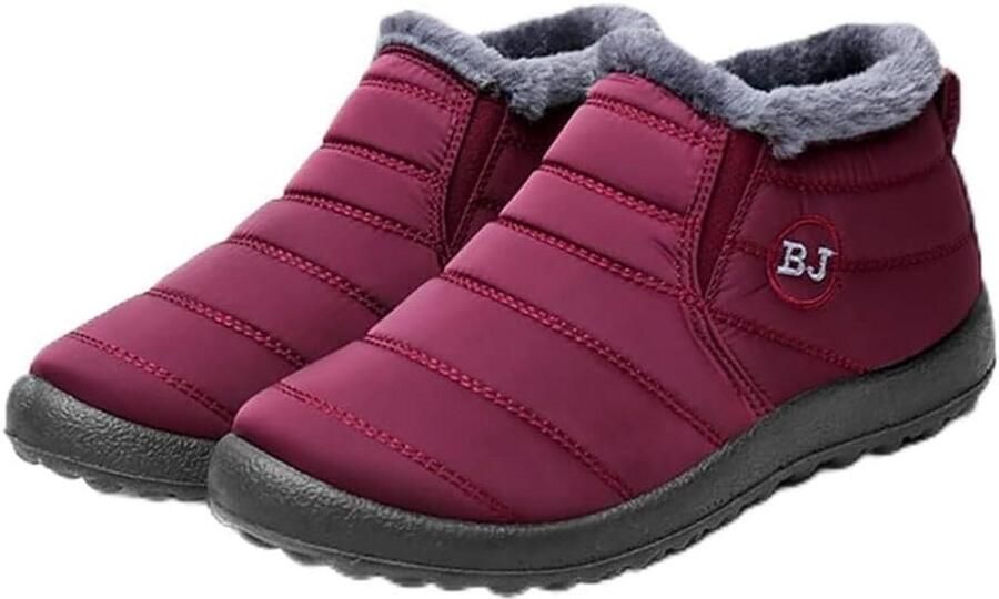 Warme waterdichte hoge winterlaarzen met bontvoering voor en