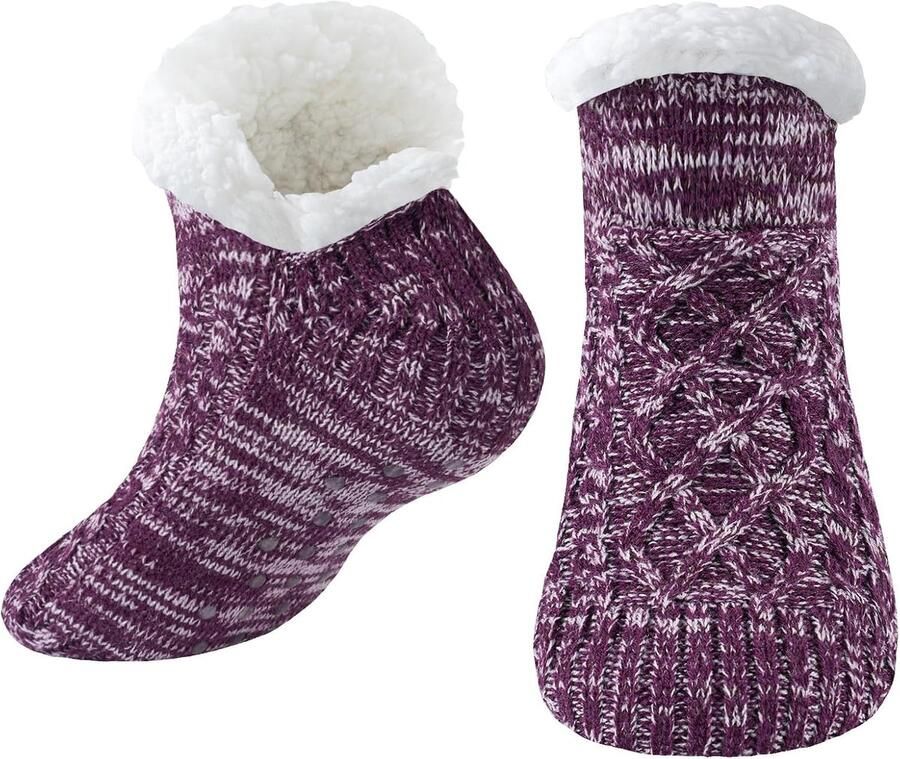 Warme Winter Slofsokken met Antislip Cadeaus Dikke Pluizige Sokken en Gezellige Non-Slip Sokken voor en Kerstcadeaus voor Ideaal voor Indoor