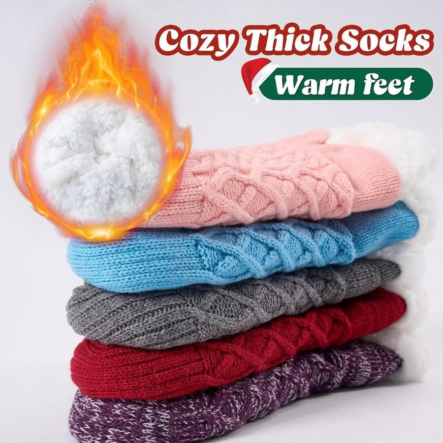 Warme Winter Slofsokken met Antislip Cadeaus Dikke Pluizige Sokken en Gezellige Non-Slip Sokken voor en Kerstcadeaus voor Ideaal voor Indoor - Foto 2