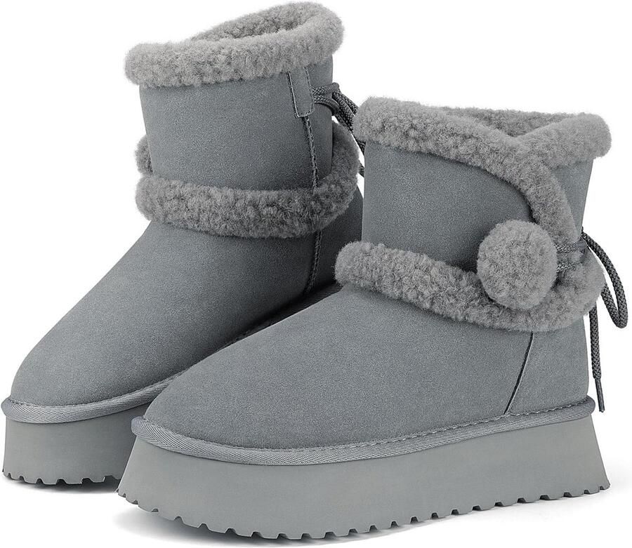 Warme Winterlaarzen Dames met Antislip Plateauzool