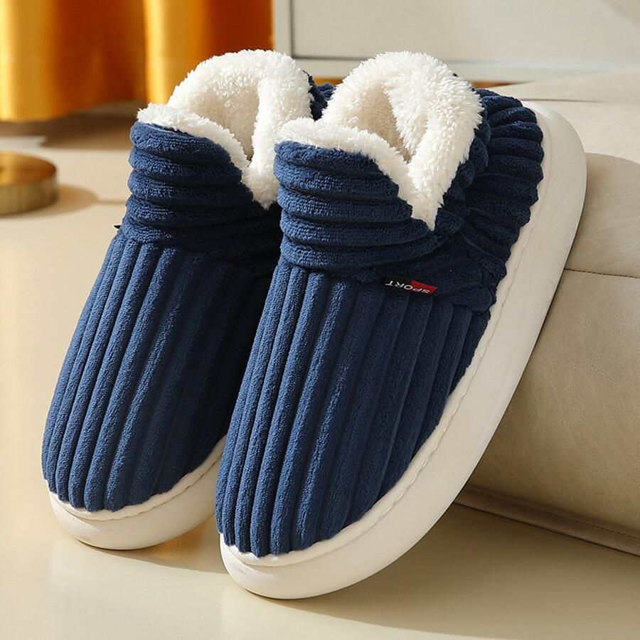 Warme winterslippers comfortabele wolkvormige slippers geschikt voor zowel nen als warme en zachte winterslippers voor thuis Donkerblauw ；het is geschikt voor sen die normaal gesproken dragen