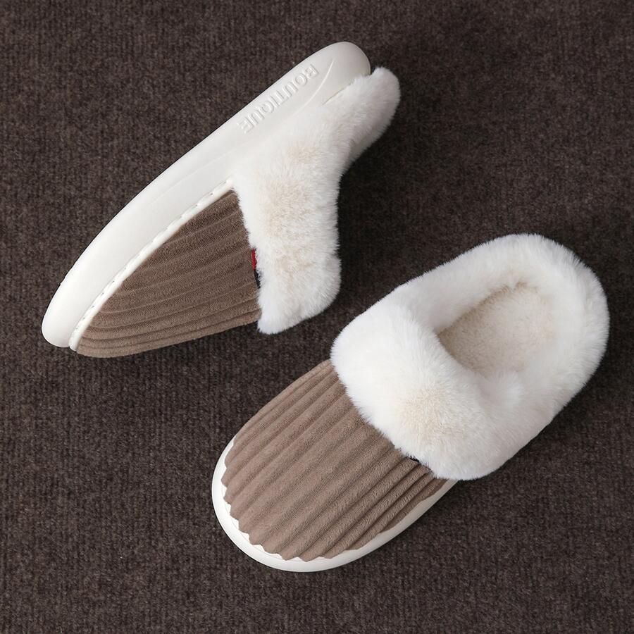 Warme winterslippers unisex warme en comfortabele wolkvormige slippers pluche slippers voor thuisgebruik in de winter Koffie