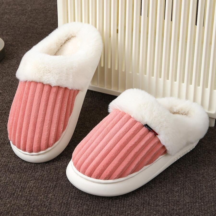 Warme winterslippers unisex warme en comfortabele wolkvormige slippers pluche slippers voor thuisgebruik in de winter Roze