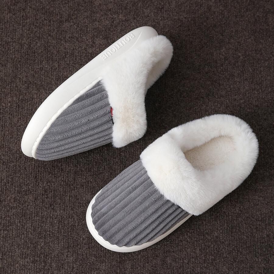 Warme winterslippers unisex warme en comfortabele wolkvormige slippers pluche slippers voor thuisgebruik in de winter Gray