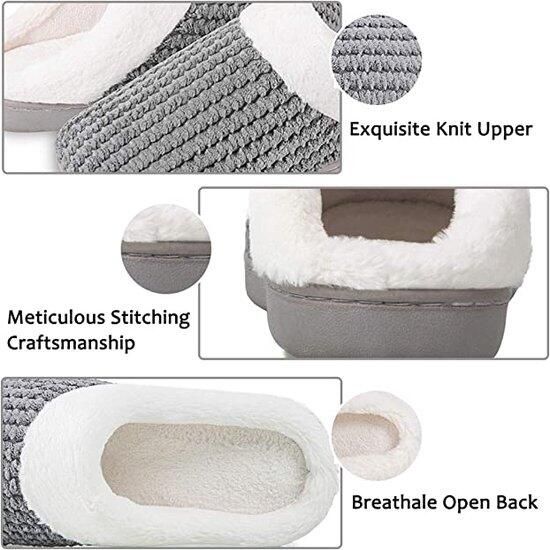 Warme winterslippers warm winter slippers bontpantoffels voor koude voeten Sloffen Dames - Foto 5