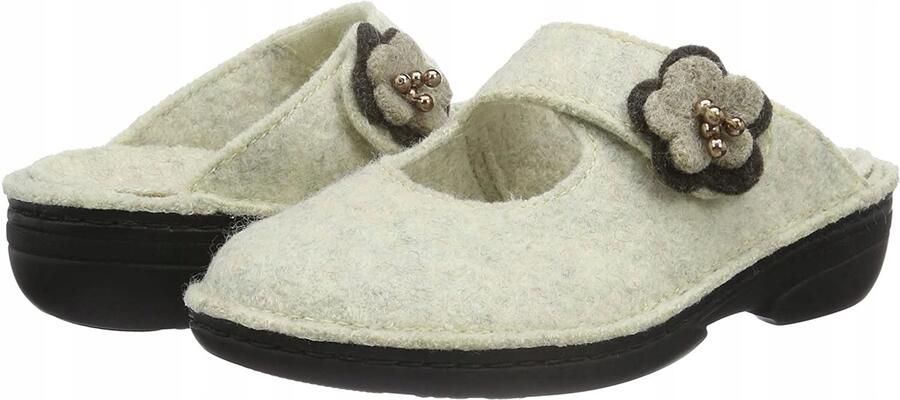 Warme wollen pantoffels klittenbandsluiting