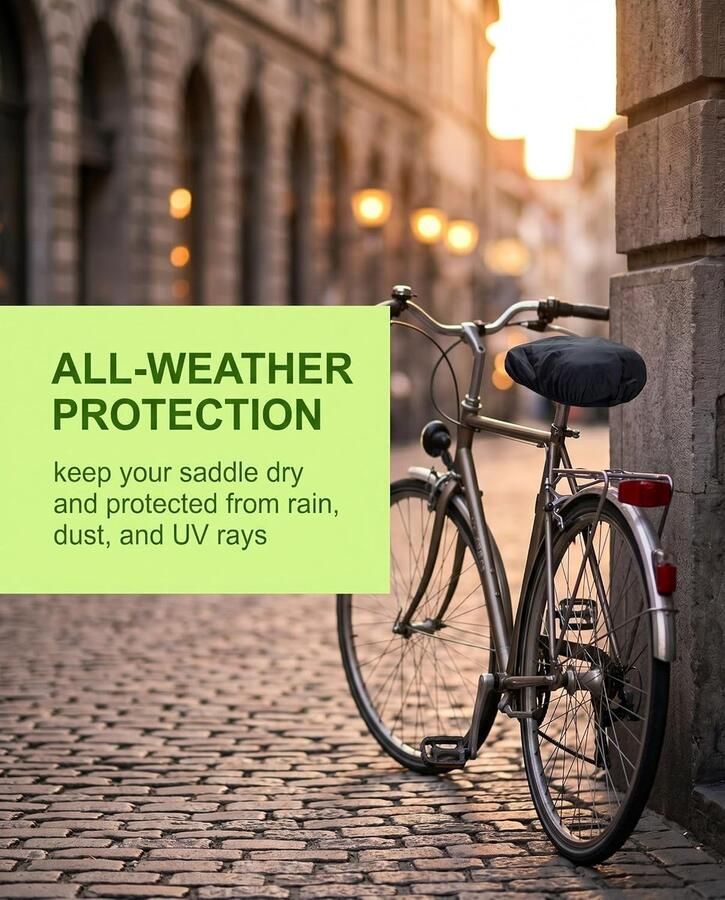 Waterdicht 1 stuk universele fietszadelbescherming met elastische rand regen- en stofbescherming