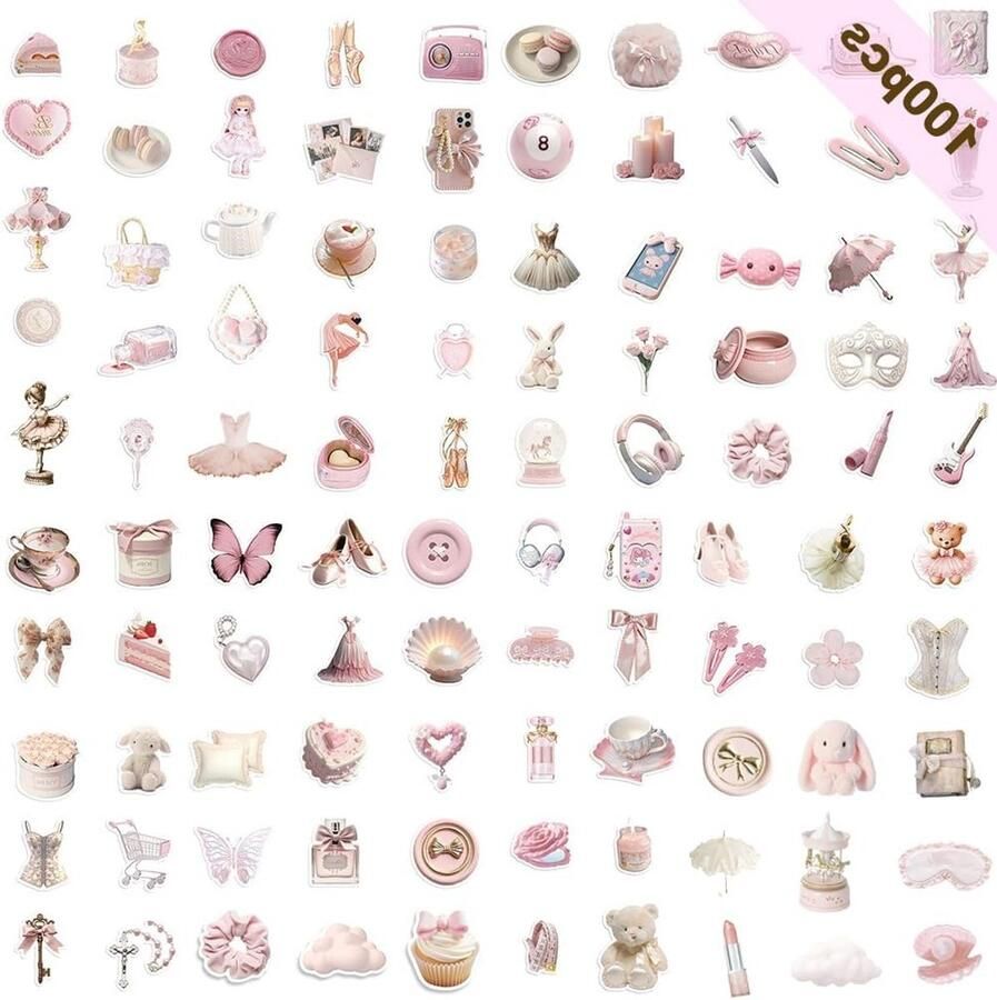 Waterdichte ballerina graffitistickers voor meisjes 100 stuks perfect voor verjaardag doe-het-zelf decoratie auto laptop en bagage