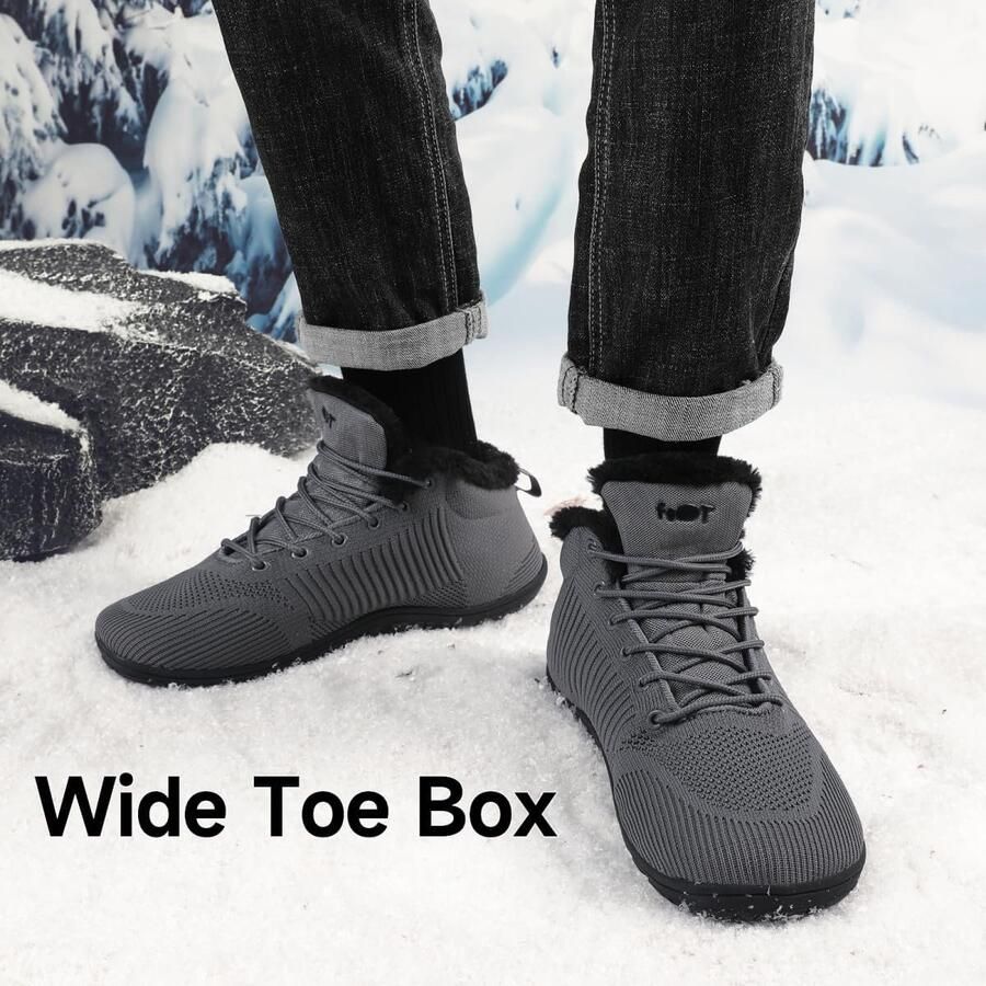 Waterdichte Barefoot Winterlaarzen met Brede Teenbox voor en Warm tot -20°C