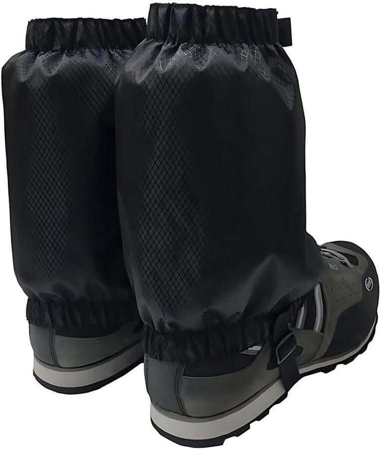Waterdichte Beenkappen Schoenovertrekken Gaiters Outdoor Wandelen Versterkt Oxford Weefsel Universele Maat Zwart
