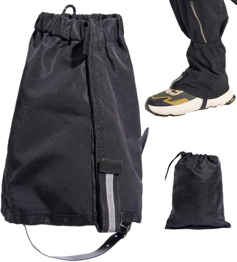Waterdichte beenkappen Sneeuwkappen Outdoor avontuur Reflecterende details Unisex Nachtzwart