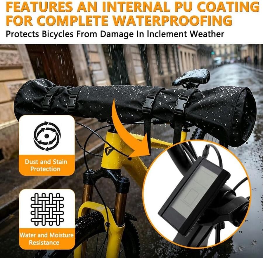 Waterdichte beschermhoes voor fietsstuur transportbescherming fietsaccessoires waterdicht vochtbestendig en stofdicht - Foto 2