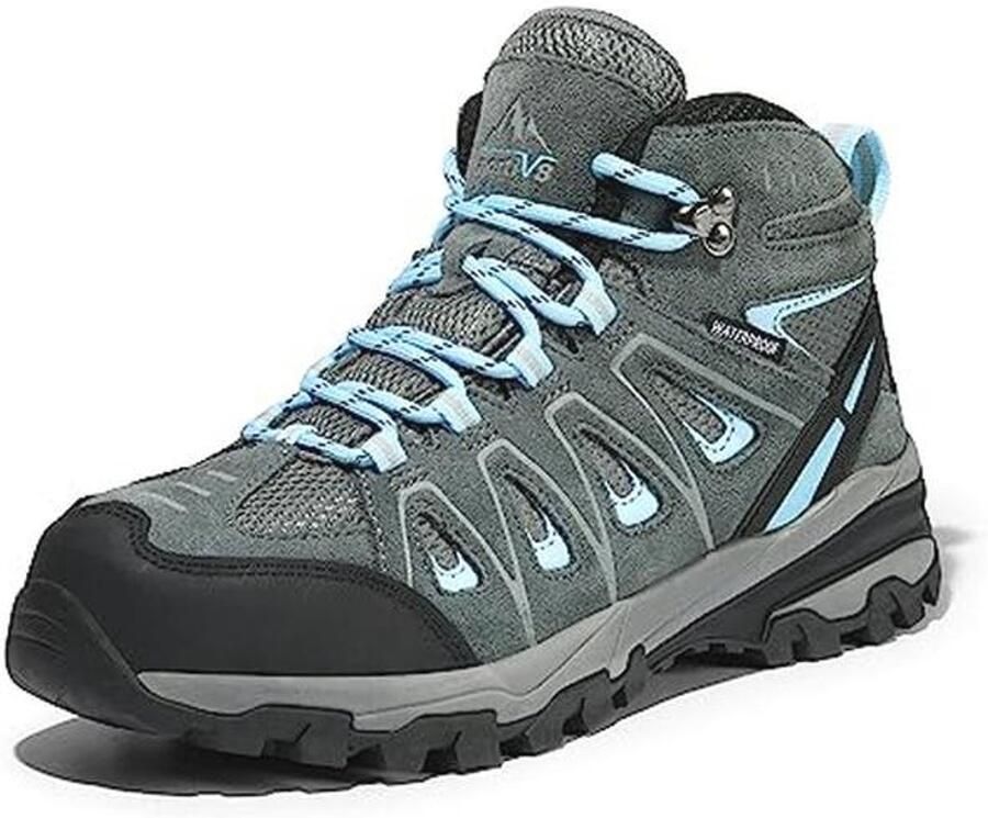 Waterdichte brede wandellaarzen voor dames Outdoor Trekking en Camping Grijs Blauw
