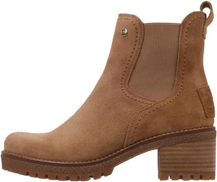 Waterdichte Dames Chelsea Boot met Hak Leer Gemaakt in Spanje