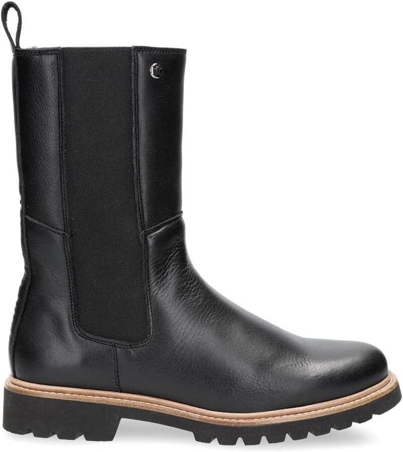 Waterdichte Chelsea Boots voor Dames Zwarte Leren Enkelhoge Laarzen met Comfortabele Voering