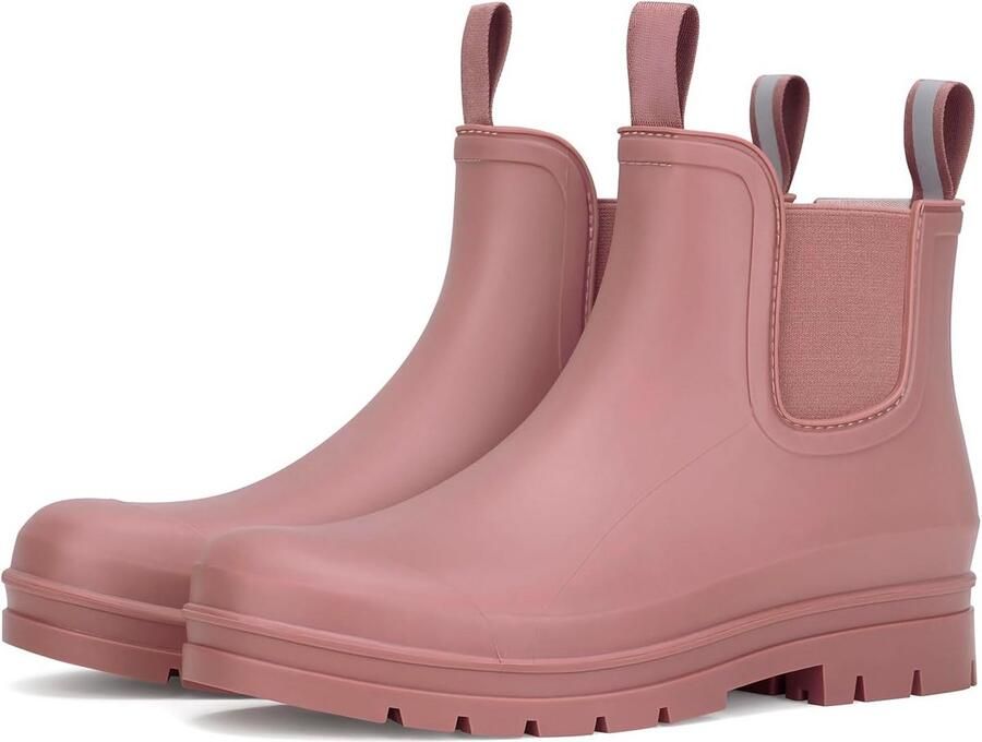 Waterdichte Chelsea Regenlaarzen Dames Kort Rubber Antislip