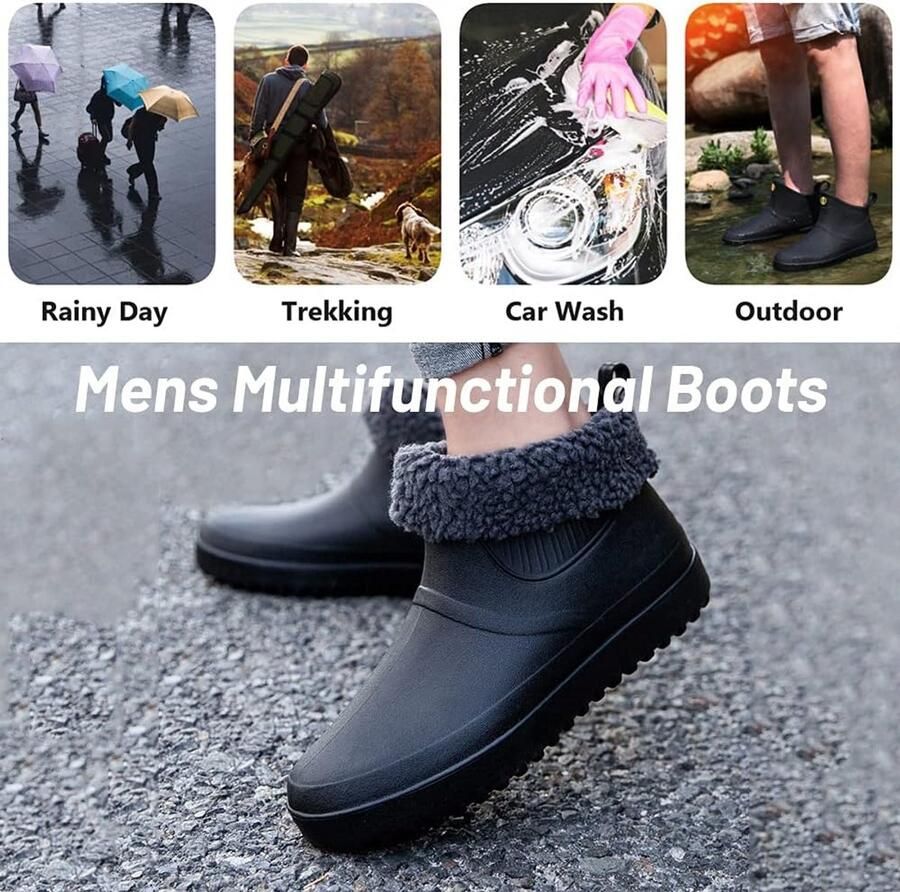 Waterdichte Chelsea Regenlaarzen Heren Rubber Laarzen voor Tuin en Buiten