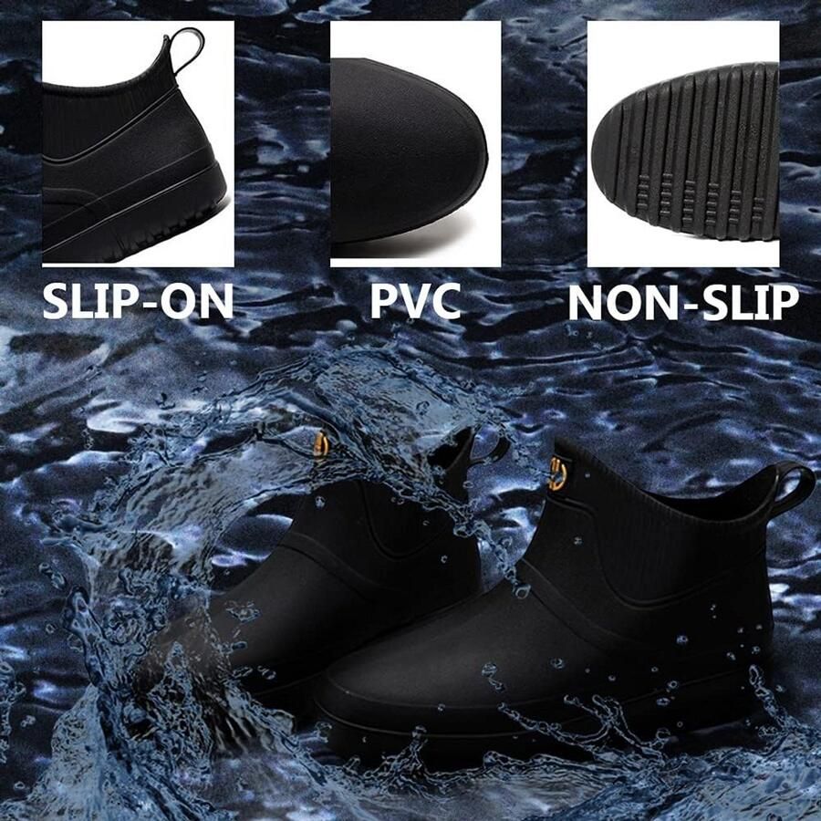 Waterdichte Chelsea Regenlaarzen voor Heren Flexibele Rubberen Laarzen voor Tuin en Buiten