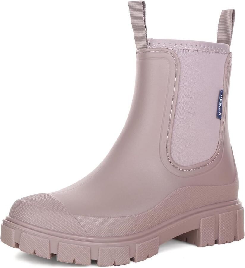 Waterdichte Chelsea Rubberlaarzen voor Dames Halfhoog Model met Antislipzool