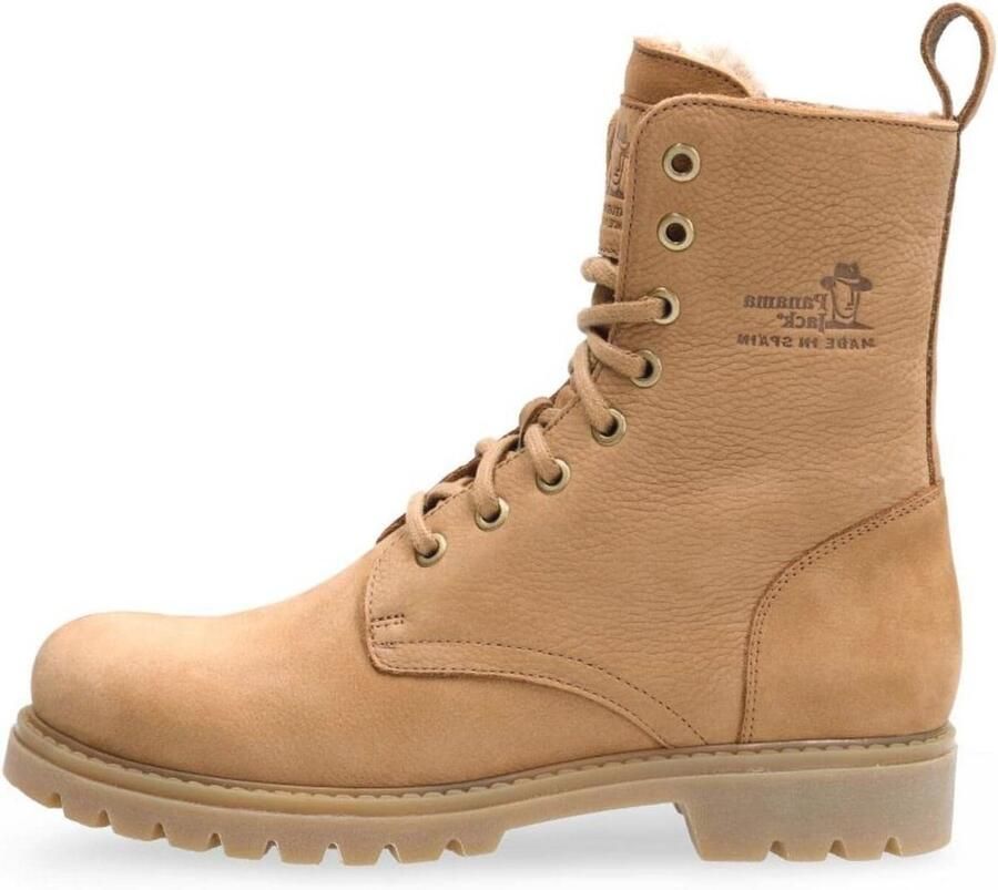 Waterdichte Dames Combat Laarzen van Nappaleer met Bontvoering