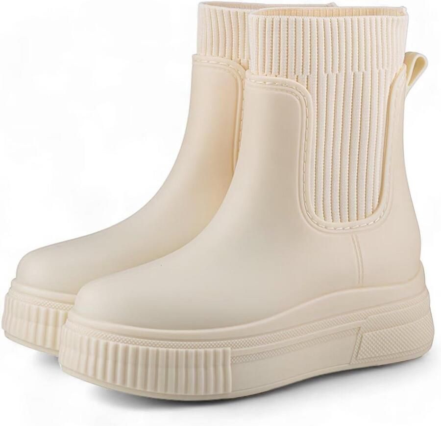 Waterdichte Dames Regenlaarzen Lage Chelsea Stijl Rubberlaarzen Antislip