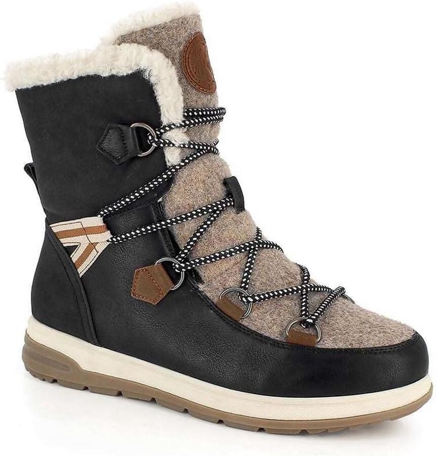 Waterdichte Dames Sneeuwlaarzen Zwart Warm Gevoerd en Hoog Model