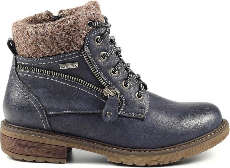 Waterdichte Dames Veterlaarzen met Warme Voering Comfortabele Winterlaarzen